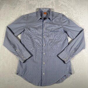 Boss Orange Shirt Men S Striped Long Sleeve Single Pocket Cotton Hugo Boss